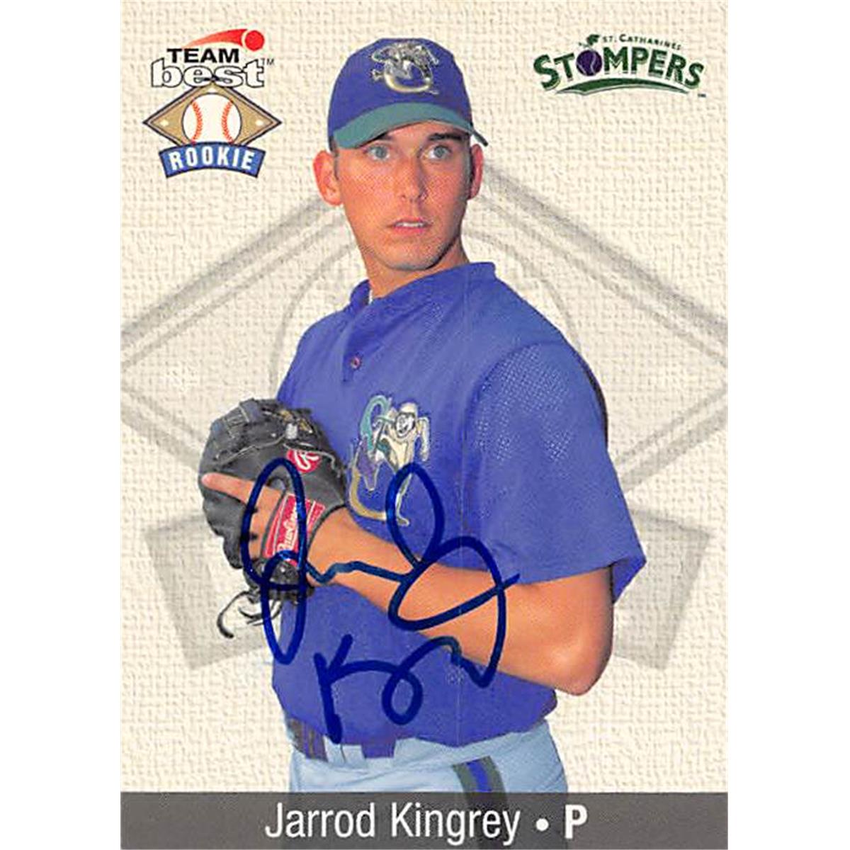343807 Jarrod Kingrey Autographed Baseball Card - Toronto Blue Jays, FT 1999 Team Best No. 45 Rookie