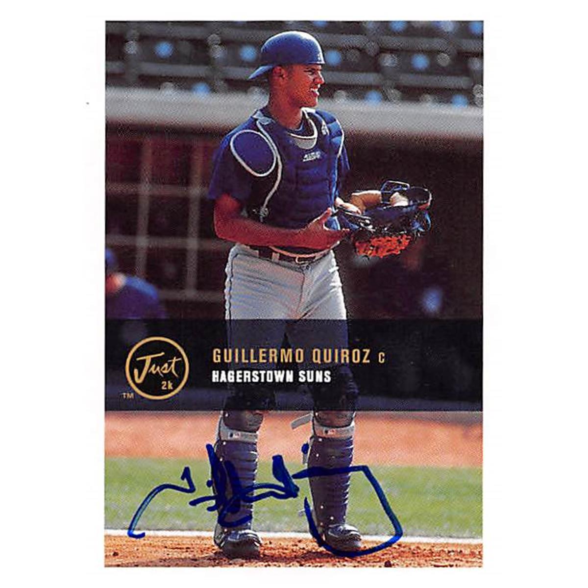343808 Guillermo Quiroz Autographed Baseball Card - Toronto Blue Jays, FT 2000 Just Minors No. 176 Rookie