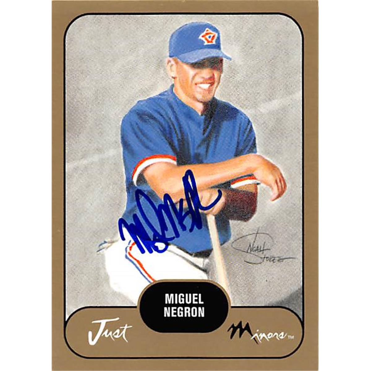 343809 Miguel Negron Autographed Baseball Card - Toronto Blue Jays, FT 2002 Just Minors No. 26 Rookie