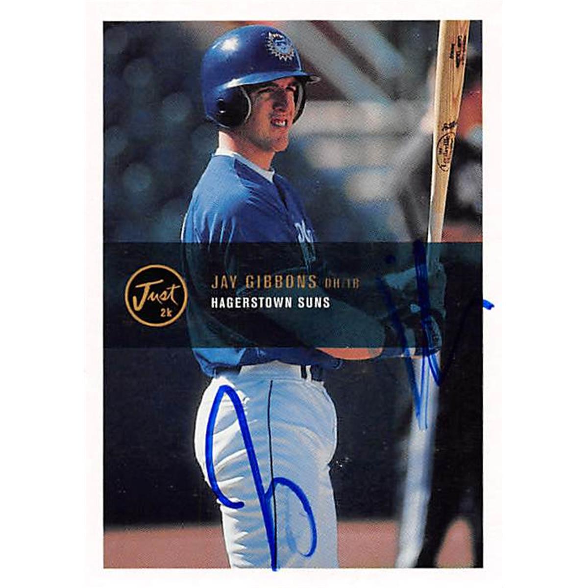 343817 Jay Gibbons Autographed Baseball Card - Toronto Blue Jays, FT 2000 Just Minors No. 39 Rookie