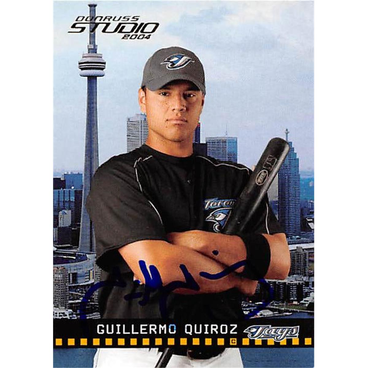 343818 Guillermo Quiroz Autographed Baseball Card - Toronto Blue Jays, FT 2004 Donruss Studio No. 197