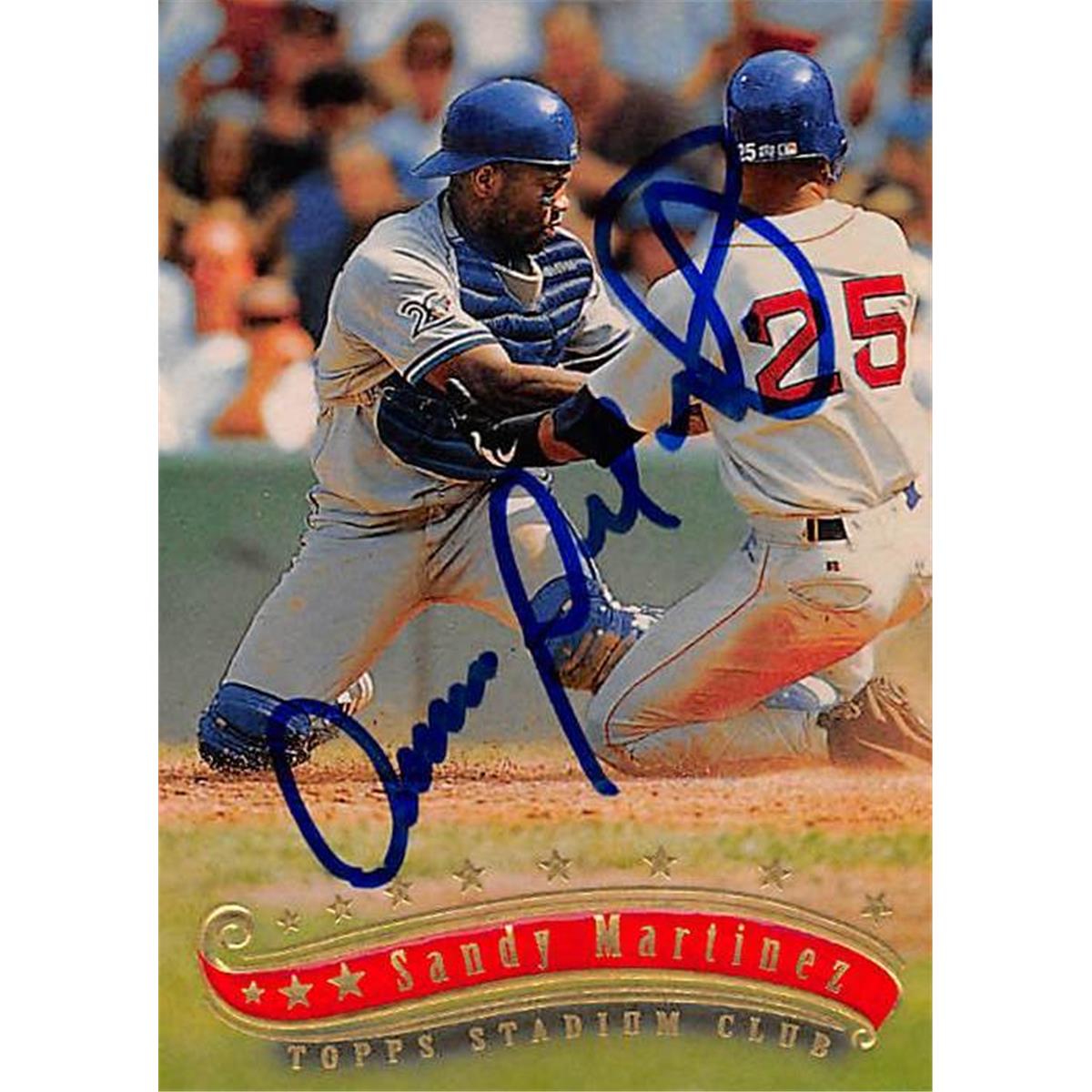 343822 Sandy Martinez Autographed Baseball Card - Toronto Blue Jays, FT 1997 Topps Stadium Club No. 371