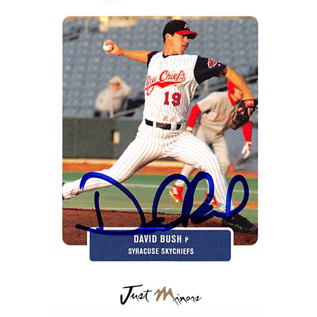 343826 David Bush Autographed Baseball Card - Toronto Blue Jays, FT 2004 Just Minors No. 13 Rookie
