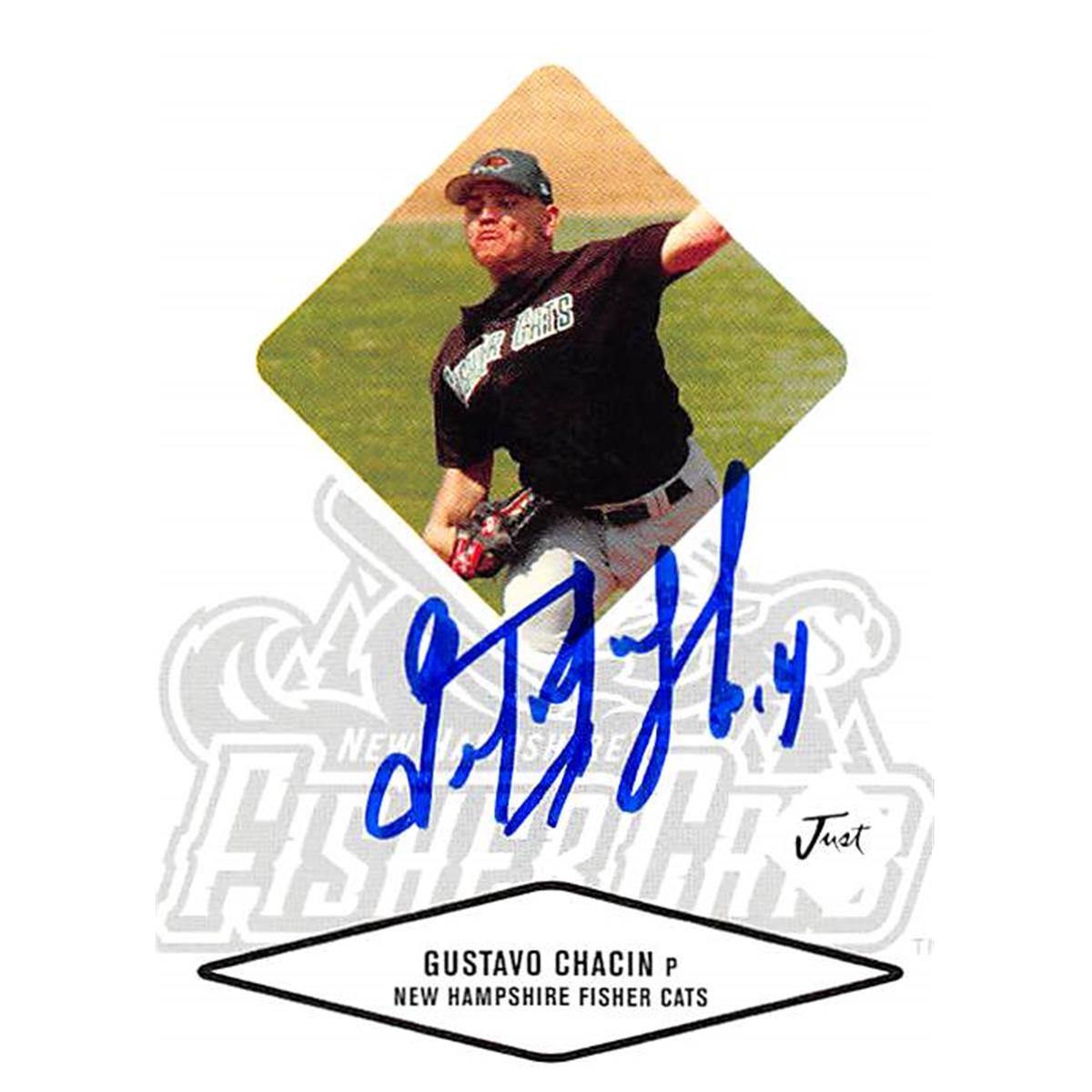 343828 Gustavo Chacin Autographed Baseball Card - Toronto Blue Jays, FT 2004 Just Minors No. 11 Rookie