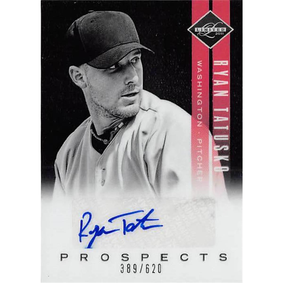 291332 Ryan Tatusko Autographed Baseball Card - Washington Nationals 2012 Panini Limited Prospects No. 35
