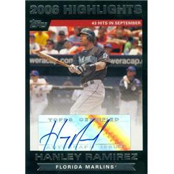 291412 Hanley Ramirez Autographed Baseball Card - Florida Marlins, SC 2007 Topps Highlights No. HA-HR Certified
