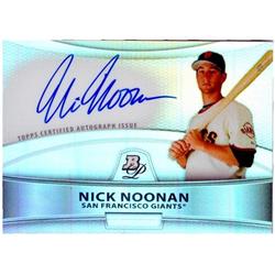 291489 Nick Noonan Autographed Baseball Card - San Francisco Giants 2010 Bowman Platinum No. BPA-NN Certified