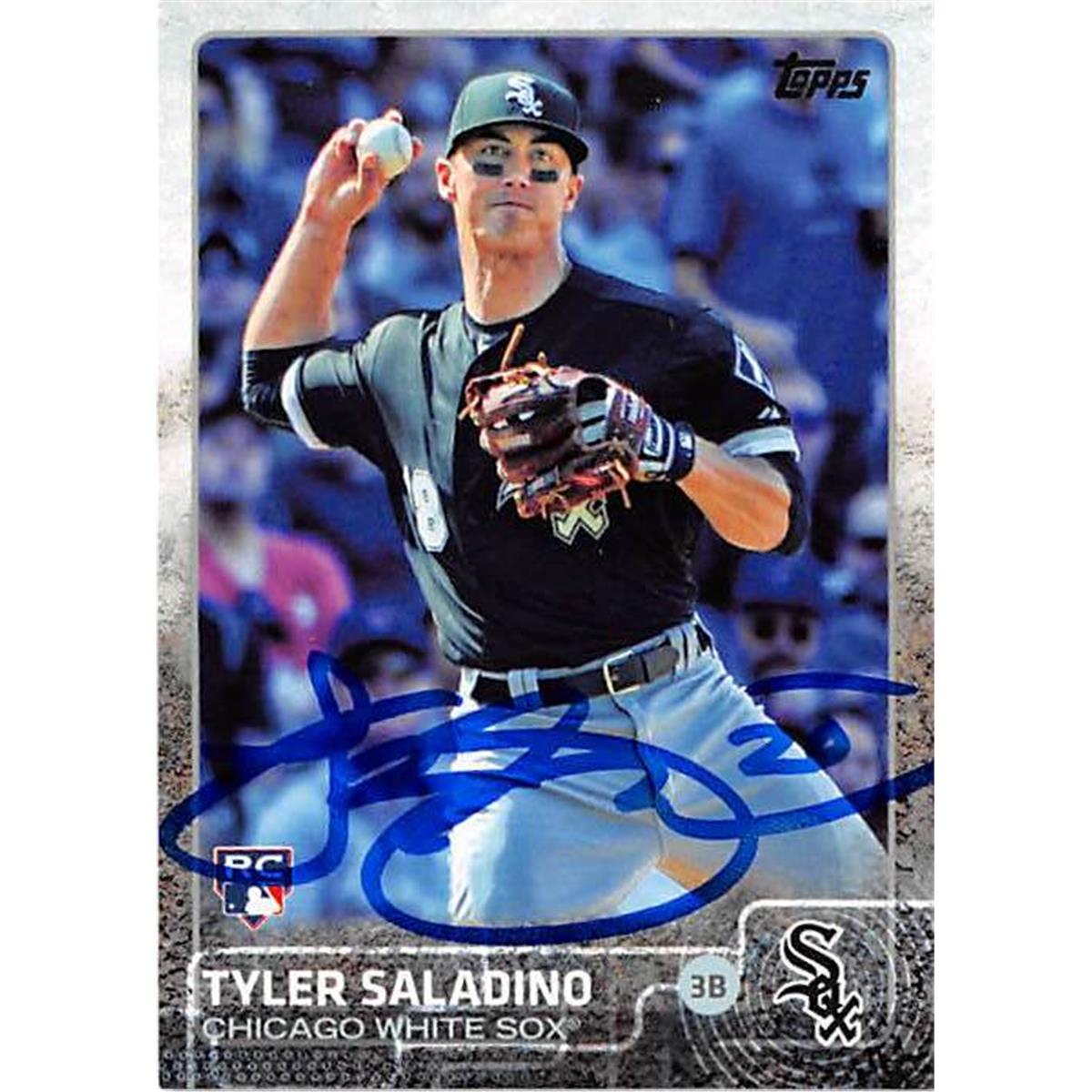 291544 Tyler Saladino Autographed Baseball Card - Chicago White Sox 2015 Topps No. US73 Rookie