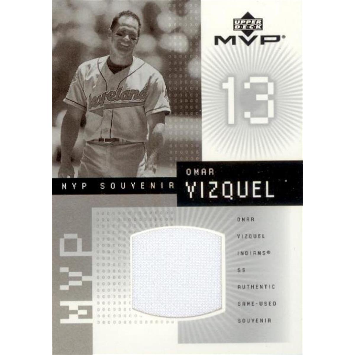 343281 Omar Vizquel Player Worn Jersey Patch Baseball Card - Cleveland Indians 2002 Upper Deck MVP No. J-OV