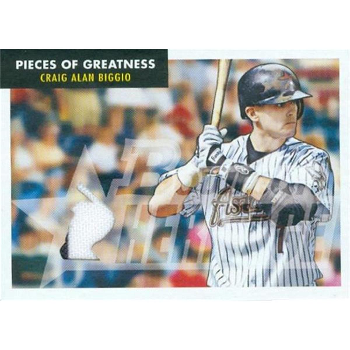 343283 Craig Biggio Worn Jersey Patch Baseball Card - Houston Astros 2007 Bowman Heritage No. PG-CB