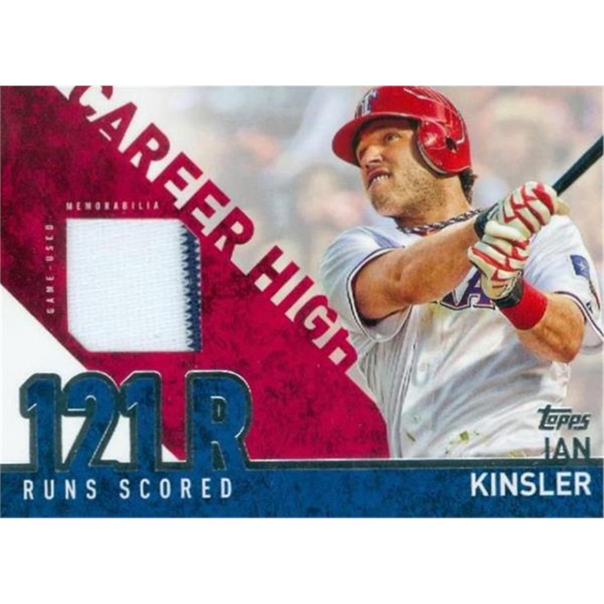 343304 Ian Kinsler Player Worn Jersey Patch Baseball Card - Texas Rangers 2015 Topps Career High No. CHR-IK