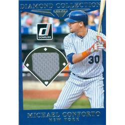 343317 Michael Conforto Player Worn Jersey Patch Baseball Card - New York Mets 2017 Donruss Diamond Collection No. DC-MC