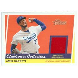 343337 Amir Garrett Baseball Card Player Worn Jersey Piece - Cincinnati Reds Blue Wahoos Pitcher 2016 Topps Heritage No. CCRAG Rookie -  Autograph Warehouse