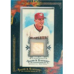 343366 Ryan Zimmerman Player Used Bat Patch Baseball Card - Washington Nationals 2009 Topps Allen & Ginters No. AGR-RZ