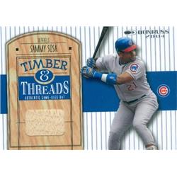 343370 Sammy Sosa Player Used Bat Patch Baseball Card - Chicago Cubs 2004 Donruss Timber & Threads No. TT38