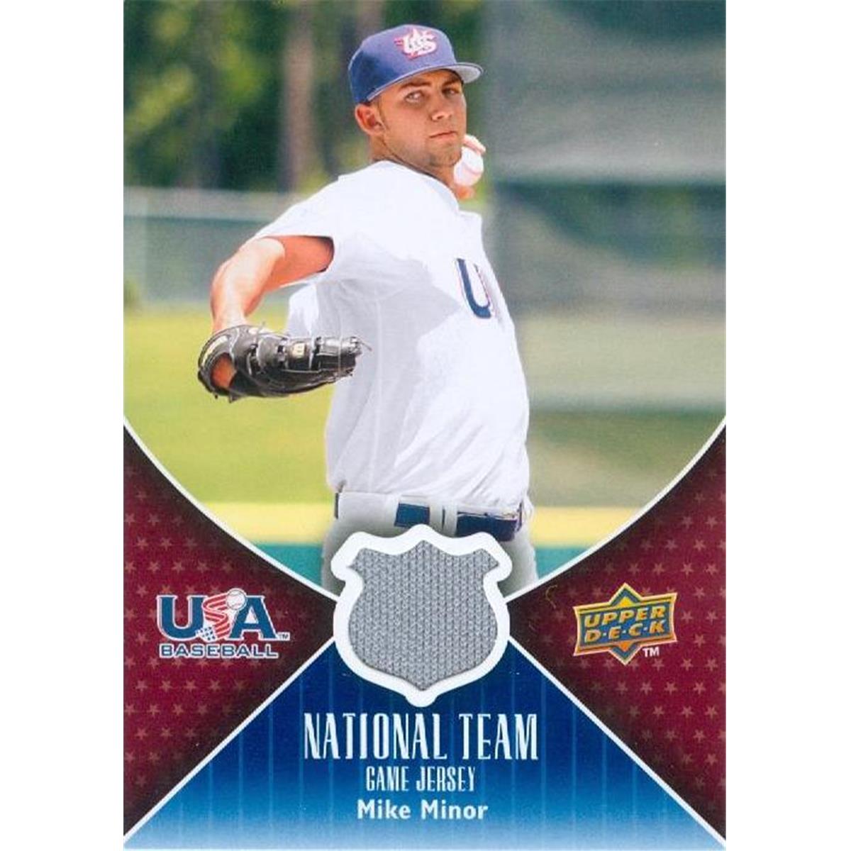 343390 Mike Minor Player Worn Jersey Patch Baseball Card - Team USA 2009 Upper Deck No. USA-MM