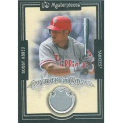 343466 Bobby Abreu Player Worn Jersey Patch Baseball Card - Philadelphia Phillies 2007 Upper Deck MasterPieces Canvas No. CC-BA