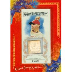 343476 Adam Dunn Player Used Bat Patch Baseball Card - Washington Nationals 2010 Topps Allen & Ginters No. AGR-AD