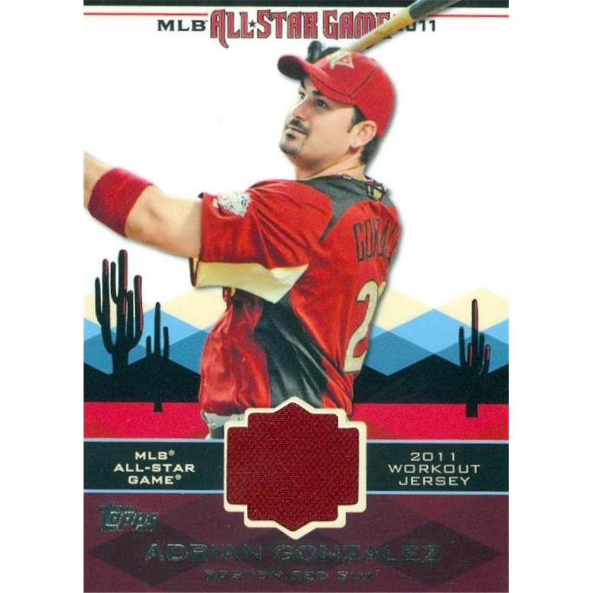 343483 Adrian Gonzalez Player Worn Jersey Patch Baseball Card - Boston Red Sox 2011 Topps All Star No. AS4