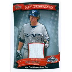 343521 Mat Gamel Player Worn Jersey Patch Baseball Card - Milwaukee Brewers 2010 Topps Peak Performance No. PPR-MG