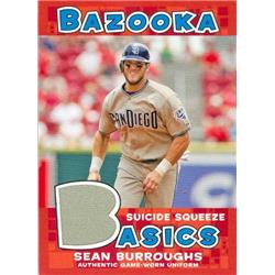 343523 Sean Burroughs Player Worn Jersey Patch Baseball Card - San Diego Padres 2006 Topps Bazooka No. BBA-SB