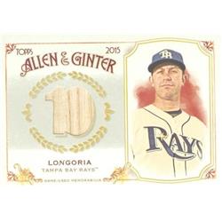 Picture of Autograph Warehouse 343087 Evan Longoria Player Used Bat Patch Baseball Card - Tampa Bay Rays 2015 Topps Allen & Ginters No. FSRBEL