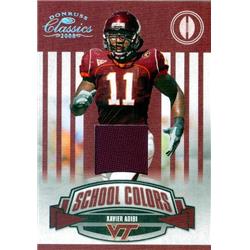 Picture of Autograph Warehouse 343101 Xavier Adibi Player Worn Jersey Patch Football Card - Virginia Tech 2008 Donruss Classics No. SX38 Rookie