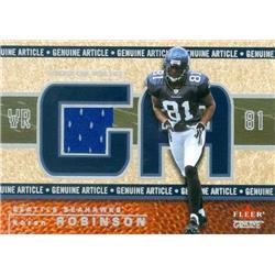 Picture of Autograph Warehouse 343127 Koren Robinson Player Worn Jersey Patch Football Card - Seattle Seahawks 2002 Fleer Gernuine No. GAKR