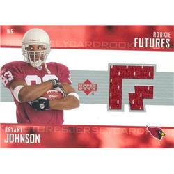 343134 Bryant Johnson Player Worn Jersey Patch Football Card - Arizona Cardinals 2005 Upper Deck Rookie Futures No. RFBJ