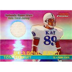 Picture of Autograph Warehouse 343157 Tony Stewart Player Worn Jersey Patch Football Card - Penn State Nittany Lions 2001 Bowman Chrome No. BCRTS Rookie