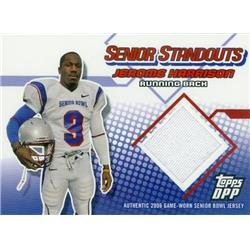 343209 Jerome Harrison Player Worn Jersey Patch Football Card - Washington State 2006 Topps Senior Standouts No. SSJH Rookie