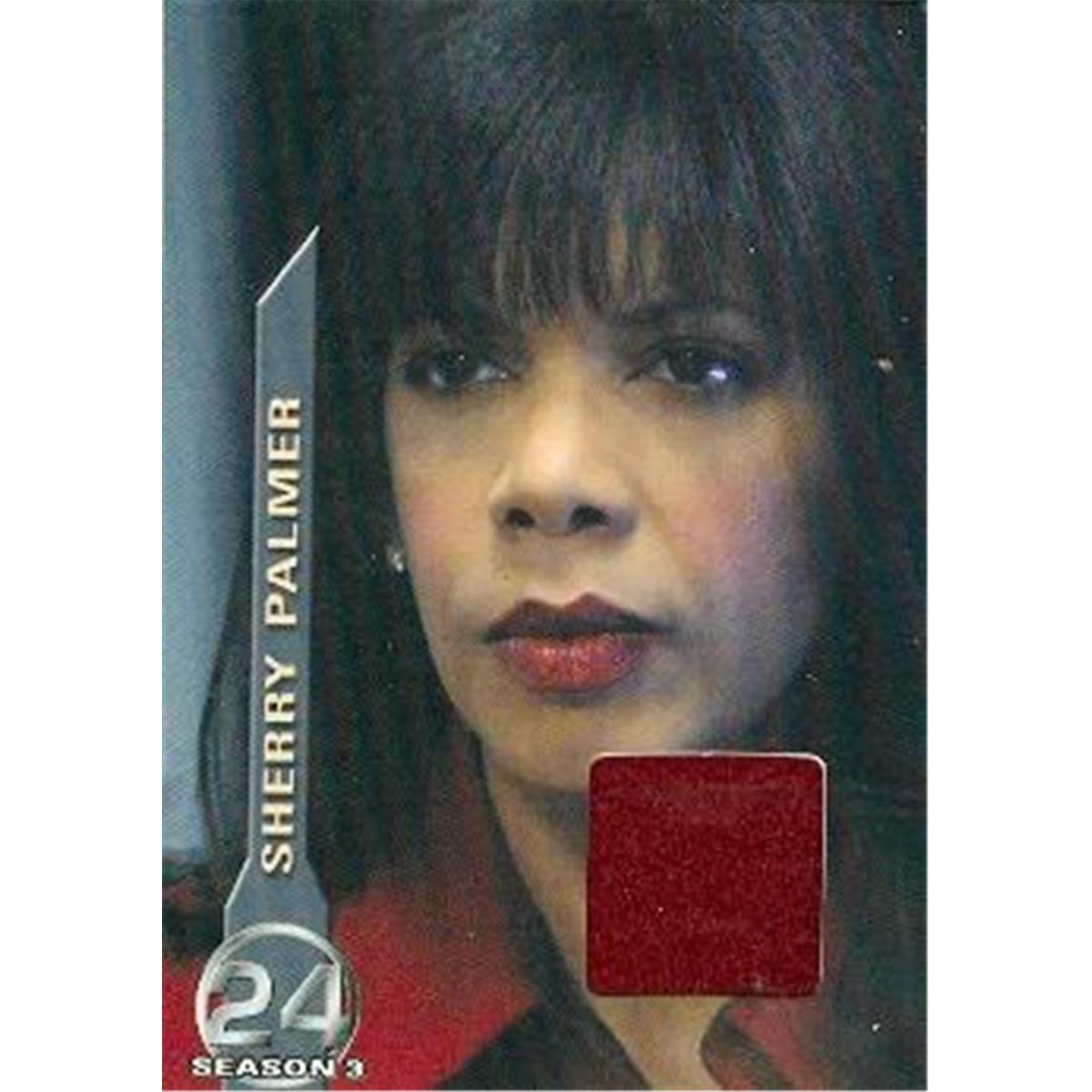 312945 Penny Johnson Jerald Worn Shirt Piece Trading Card 24 as Sherry Palmer TV Show 2005 No. M4