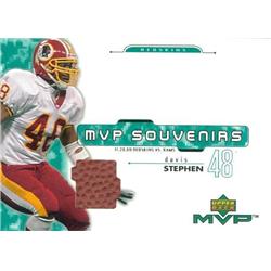 345059 Stephen Davis Player Used Memorabilia Patch Football Card - Denver Broncos 2001 Upper Deck MVP Souvenirs No. SD