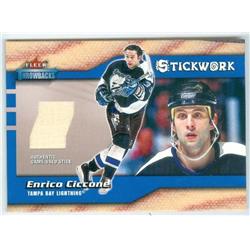 345079 Enrico Ciccone Used Player Hockey Stick Patch Trading Card - Tampa Bay Lightning Enforcer 2002 Fleer Throwbacks No. ECS1 Stickwork -  Autograph Warehouse