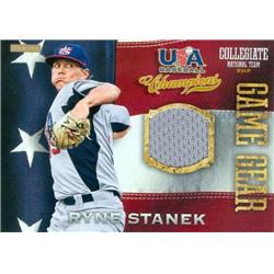345088 Ryne Stanek Player Worn Jersey Patch Baseball Card - Team USA 2014 Panini Collegiate Game Gear No. 42 Rookie