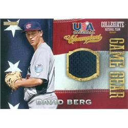 345091 David Berg Player Worn Jersey Patch Baseball Card - Team USA 2014 Panini Collegiate Game Gear No. 25 Rookie