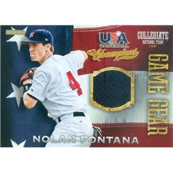 345092 Nolan Fontana Player Worn Jersey Patch Baseball Card - Team USA 2014 Panini Collegiate Game Gear No. 18 Rookie