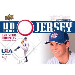 345096 Cody Buckel Player Worn Jersey Patch Baseball Card - Team USA 2009 Upper Deck Star Prospects No. GJU1 Rookie