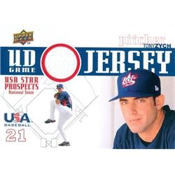 345097 Tony Zych Player Worn Jersey Patch Baseball Card - Seattle Mariners, Team USA 2009 Upper Deck Star Prospects No. GJU42 Rookie