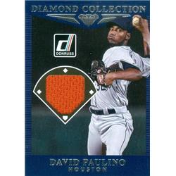 345115 David Paulino Player Worn Jersey Patch Baseball Card - Houston Astros 2017 Panini Diamond Collection No. DCDP