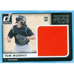 345124 Tom Murphy Player Worn Jersey Patch Baseball Card - Colorado Rockies 2016 Donruss Promising Pros No. PPMTM Rookie