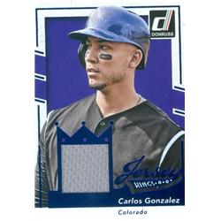345128 Carlos Gonzalez Player Worn Jersey Patch Baseball Card - Colorado Rockies 2016 Panini Jersey Kings No. JKCG