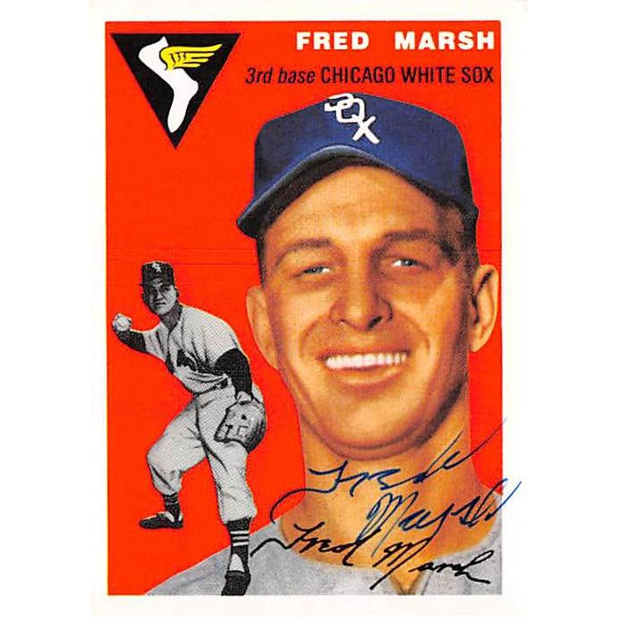 345164 Fred Marsh Signed Baseball Card - Chicago White Sox 1994 Topps Archives 1954 No. 218
