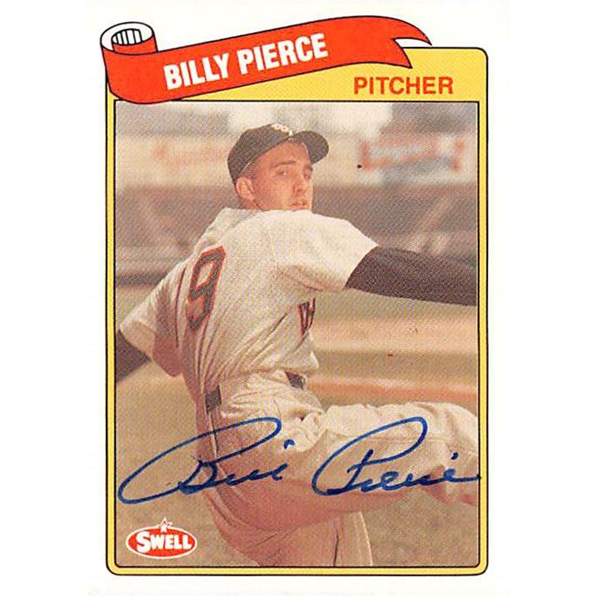 345174 Billy Pierce Signed Baseball Card - Chicago White Sox 1989 Swell Greats No. 57