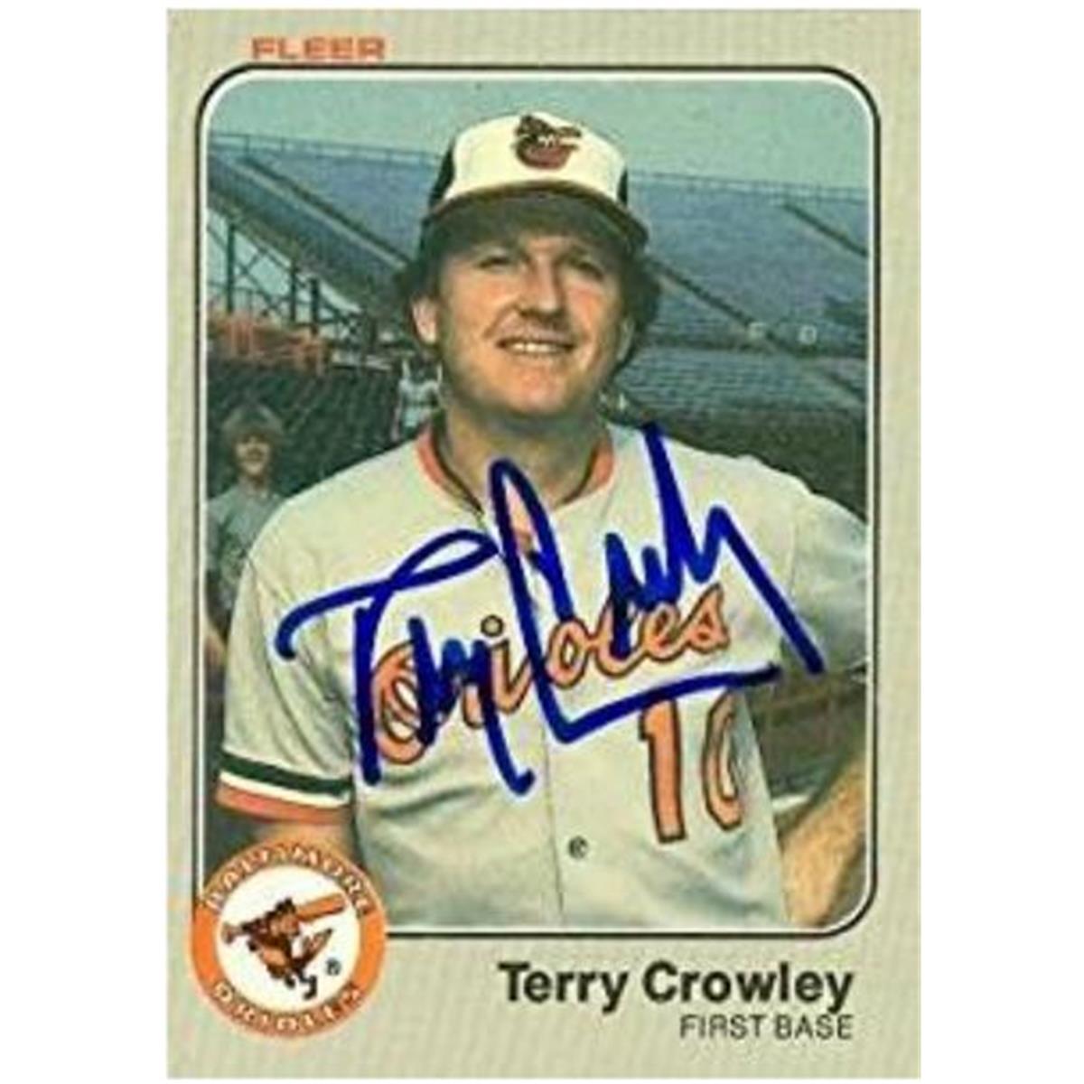 345204 Terry Crowley Signed Baseball Card - Baltimore Orioles 67 1983 Fleer No. 55