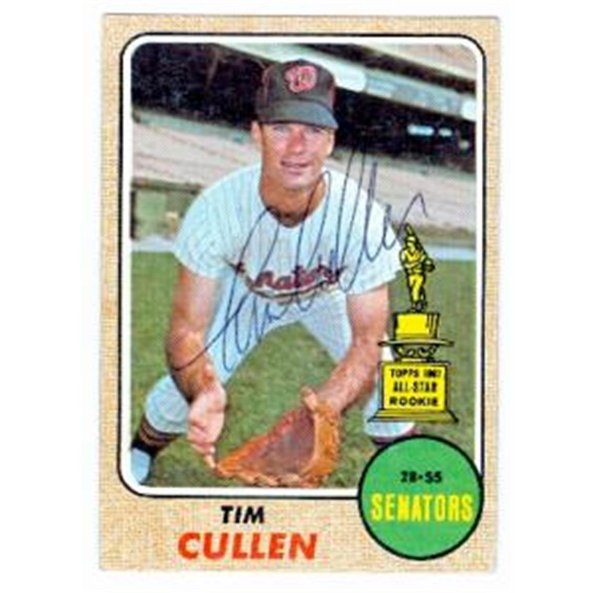 Picture of Autograph Warehouse 345205 Tim Cullen Signed Baseball Card - Washington Senators 1968 Topps No. 209