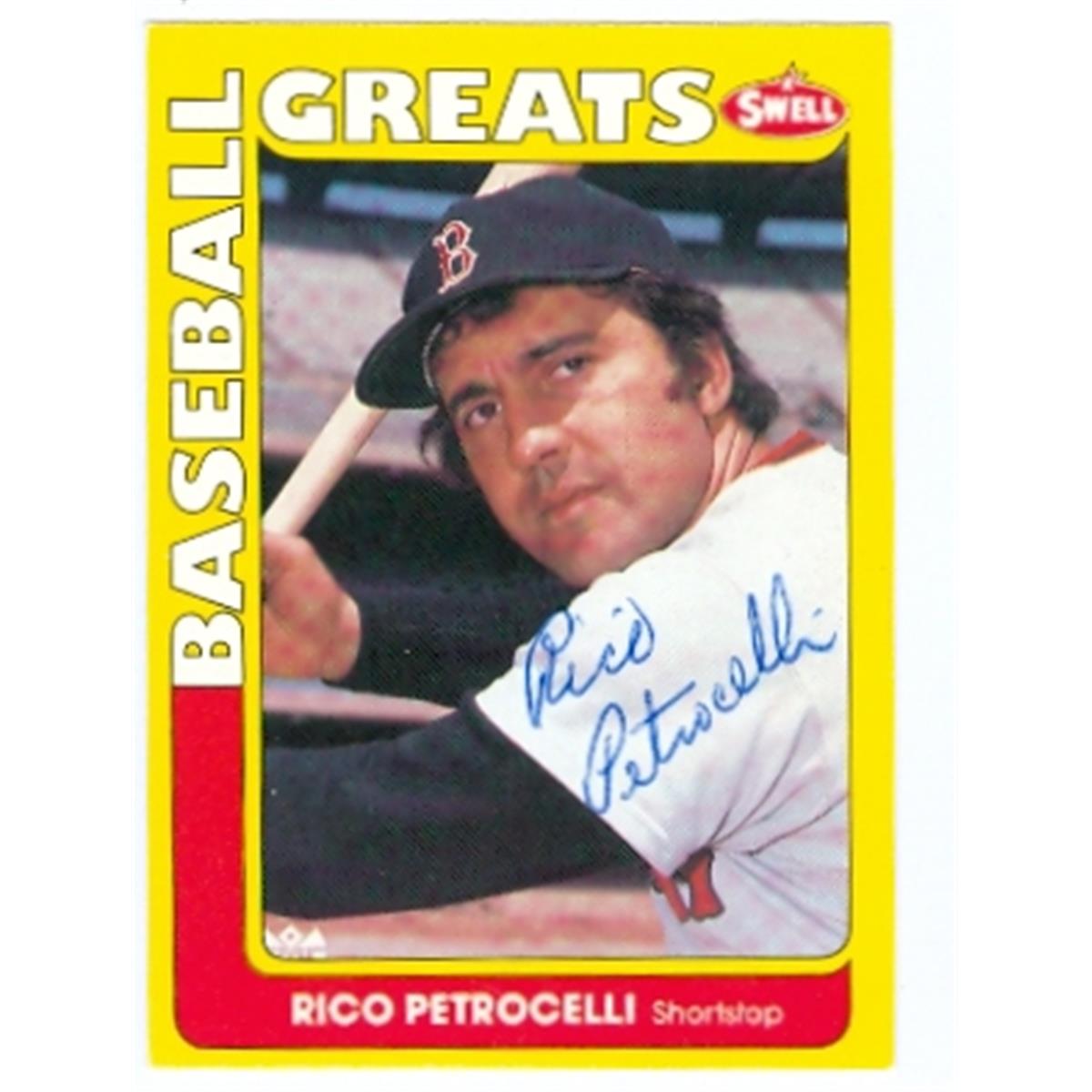 345210 Rico Petrocelli Signed Baseball Card - Boston Red Sox 1990 Swell Greats No. 71 ballpoint
