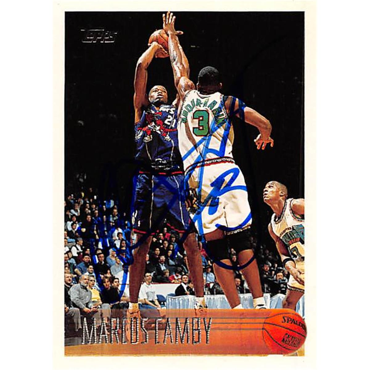 Picture of Autograph Warehouse 344795 Marcus Camby Autographed Basketball Card - Toronto Raptors, SC 1997 Topps No. 161