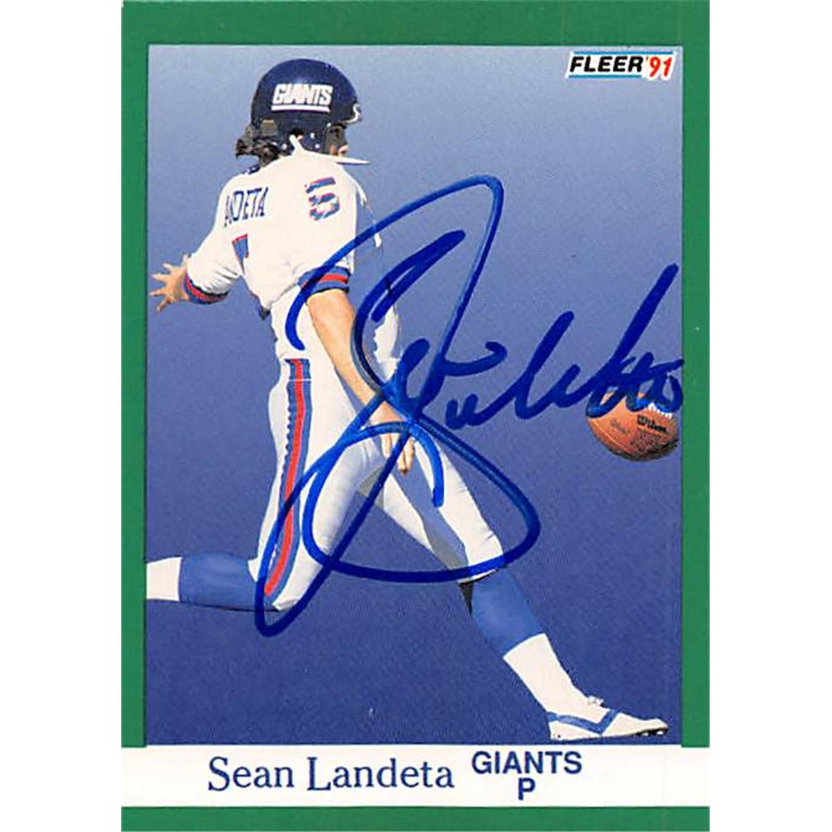 Picture of Autograph Warehouse 344843 Sean Landeta Autographed Football Card - New York Giants, SC 1991 Fleer No. 315