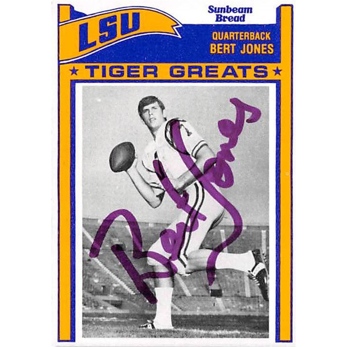 Picture of Autograph Warehouse 344877 Bert Jones Autographed Football Card - LSU Tigers College 1983 Sunbeam No. 7
